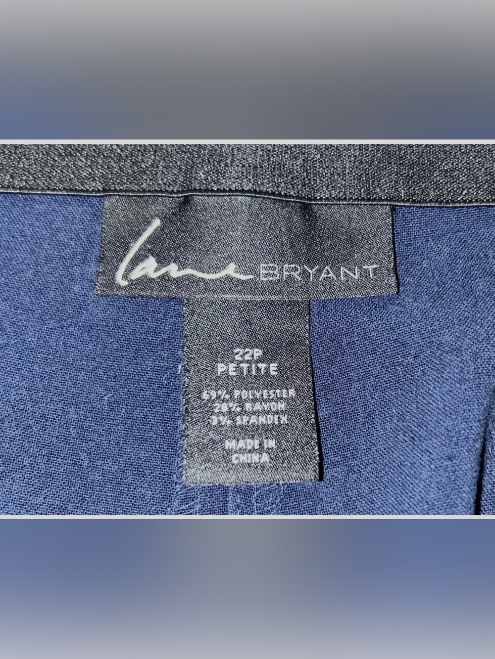 Lane Bryant 22 Petite Navy Blue Womens Trousers Stretch Dress Pants 27.5” Inseam - Picture 4 of 9